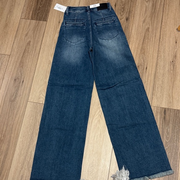 JUDY BLUE NWT 0 (2 good) COLUMN button fly hightwaist wide leg Denim Jeans - Picture 7 of 10